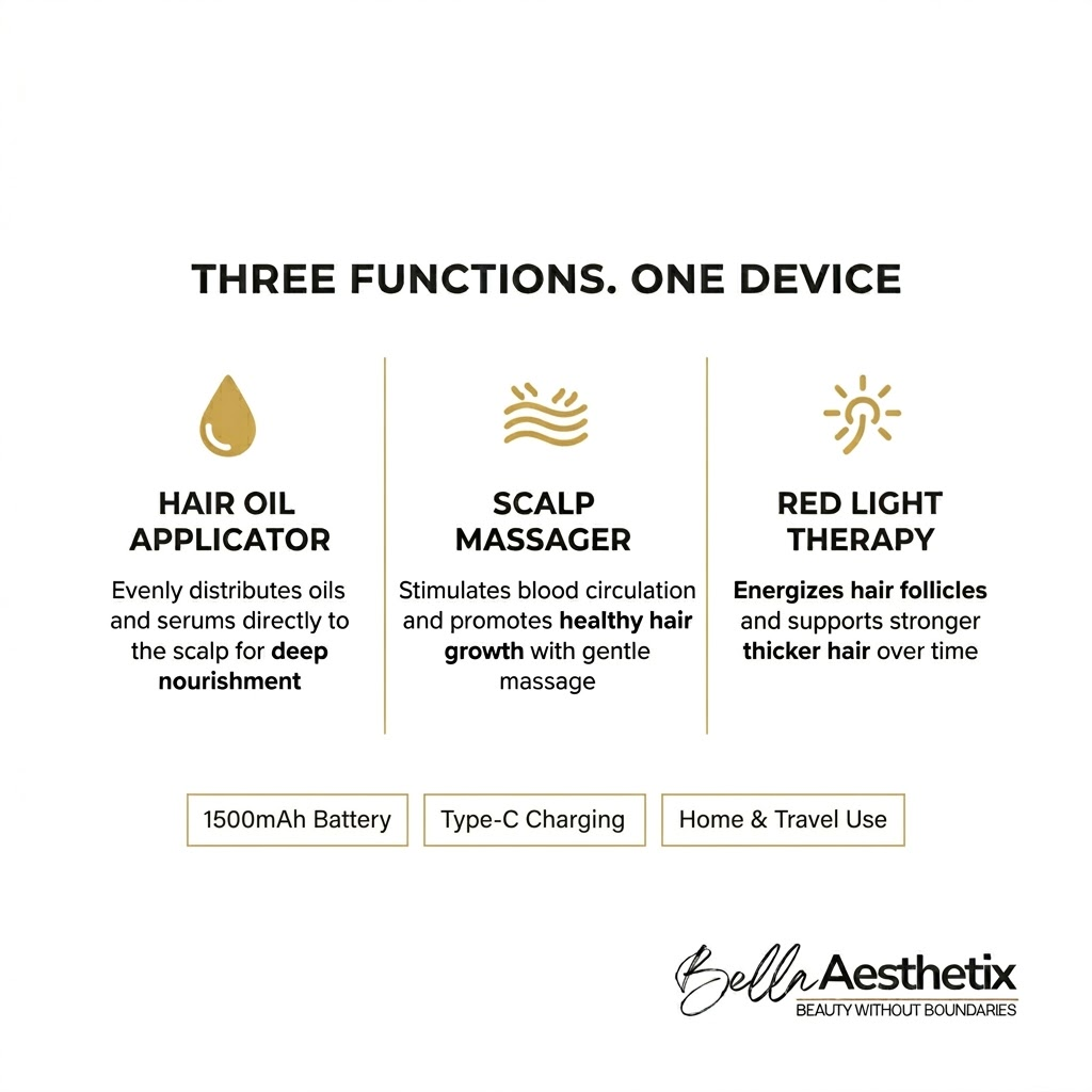Bella Aesthetix™ LumiRoot | Red Light Scalp Therapy for Stronger, Fuller Hair