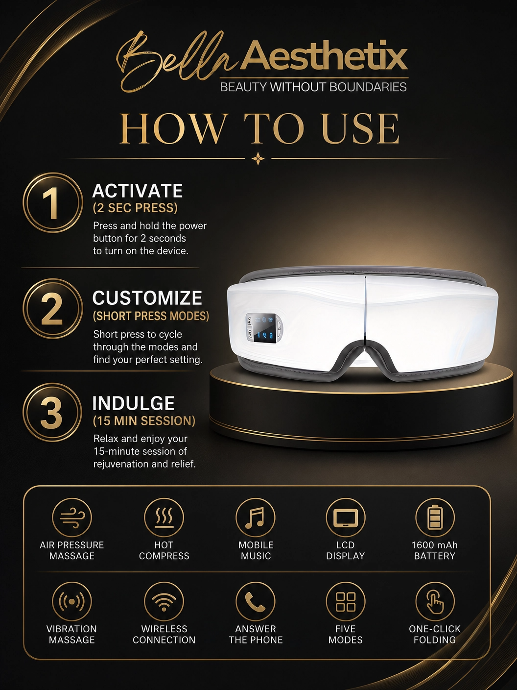 Bella Aesthetix™ EyeOasis | Relieve Tension, Reduce Puffiness & Sleep Better