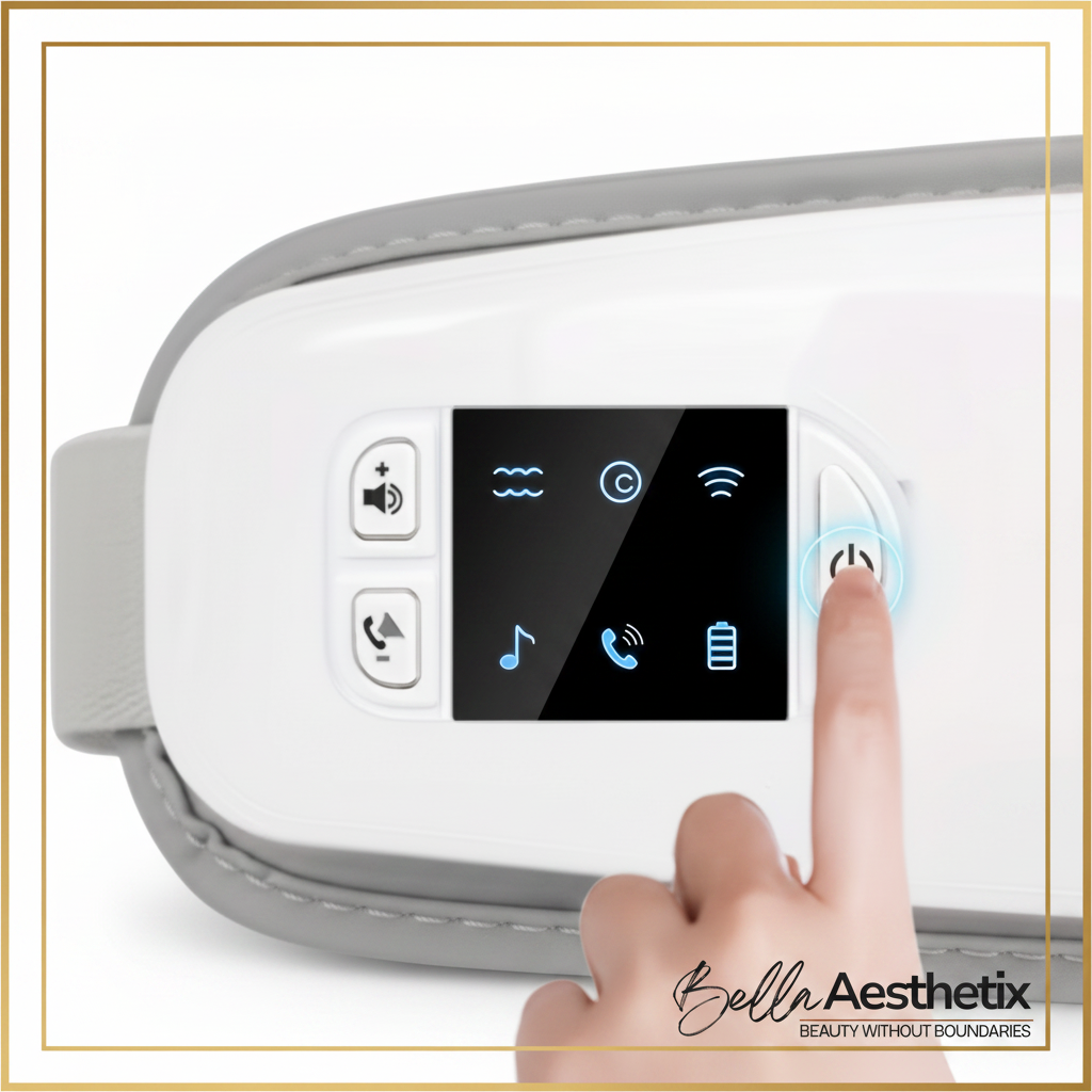 Eye massager LCD touch control panel close-up