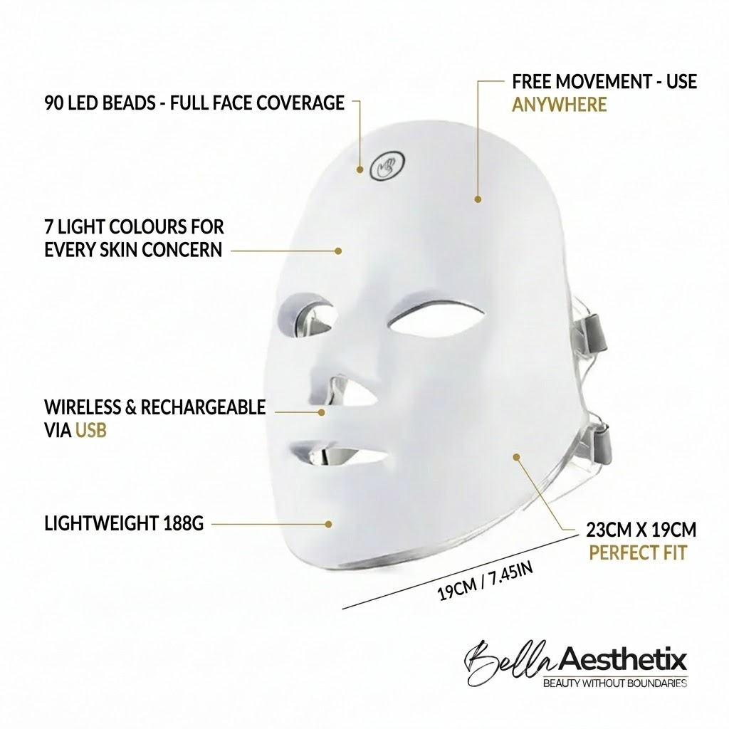 Bella Aesthetix™ LumiGlow | Salon-Grade LED Facial Mask