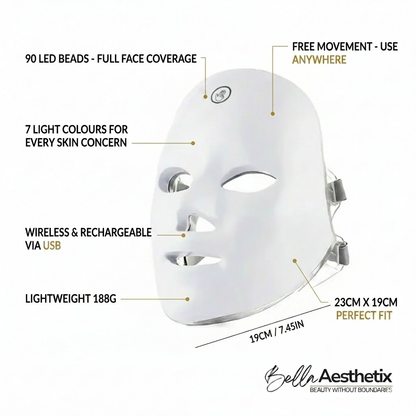 Bella Aesthetix™ LumiGlow | Salon-Grade LED Facial Mask
