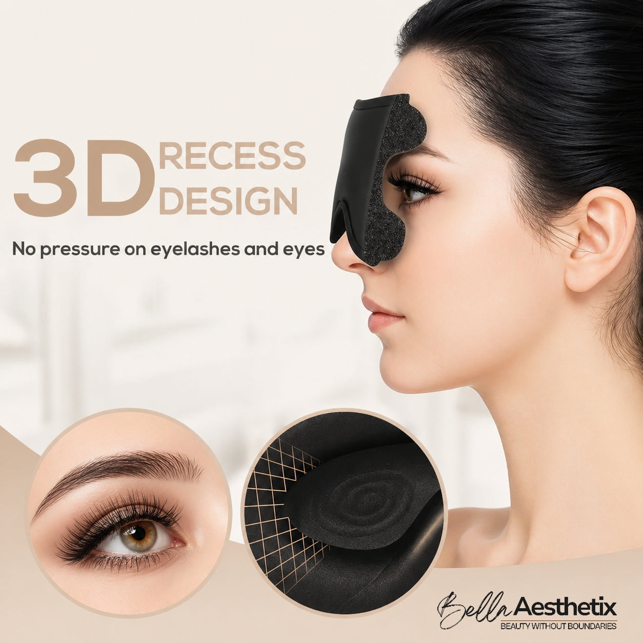 Bella Aesthetix™ LashVeil | Zero-Pressure Sleep Mask for Extensions & Lashes