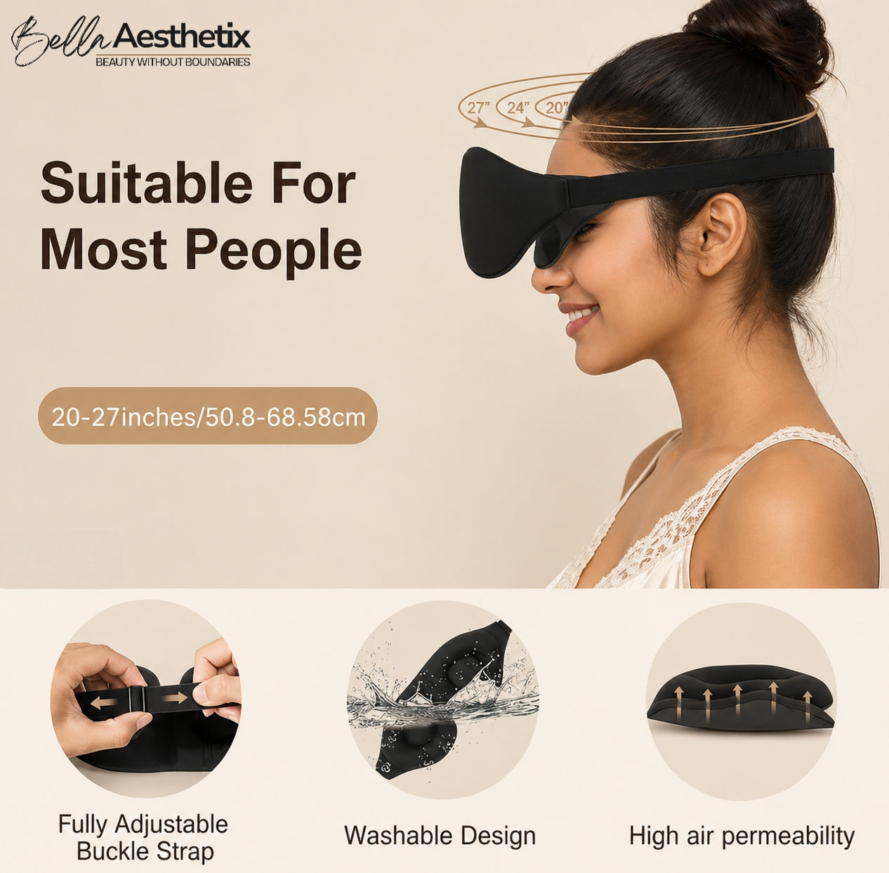 Bella Aesthetix™ LashVeil | Zero-Pressure Sleep Mask for Extensions & Lashes